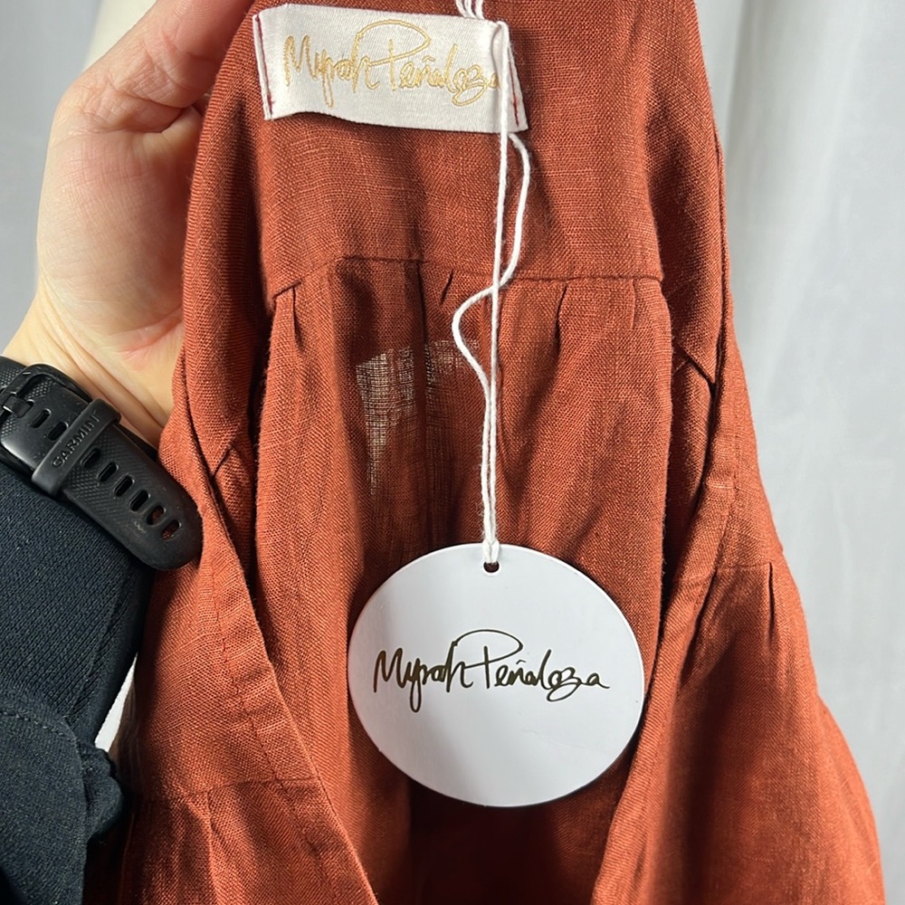 NWT Myrah Penaloza Valentina Dress in Harvest Moon Burnt Orange. - Picture 11 of 11